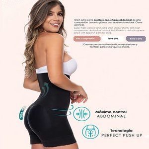 Extra short butt lift with tummy control. / Short levanta glúteos costillero.
